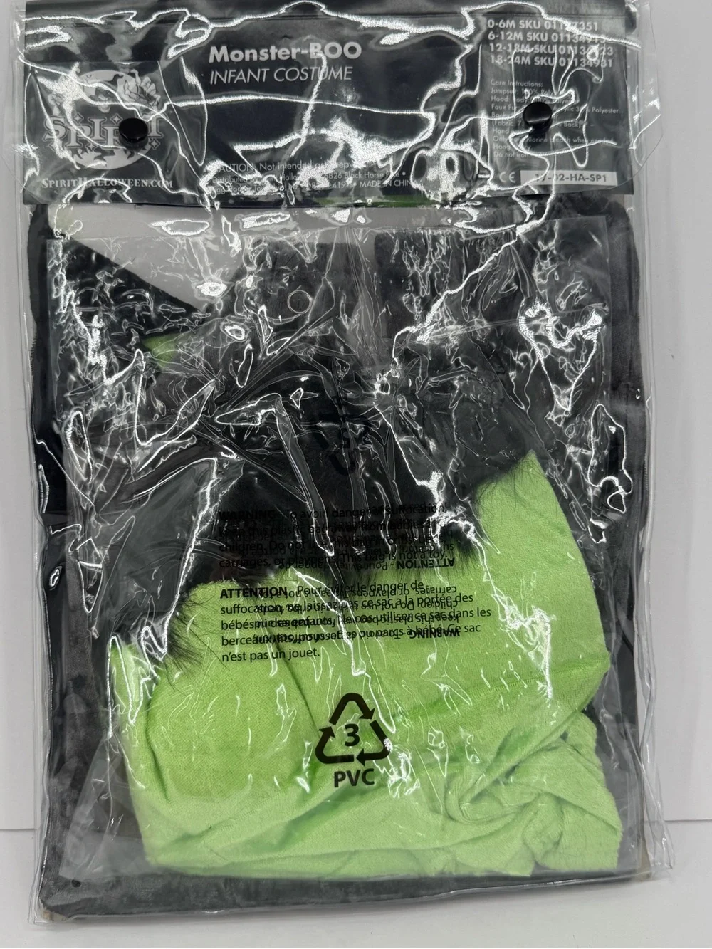 SPIRIT MONSTER BOO FRANKENSTEIN BABY INFANT COSTUME 12-18 MONTHS HALLOWEEN